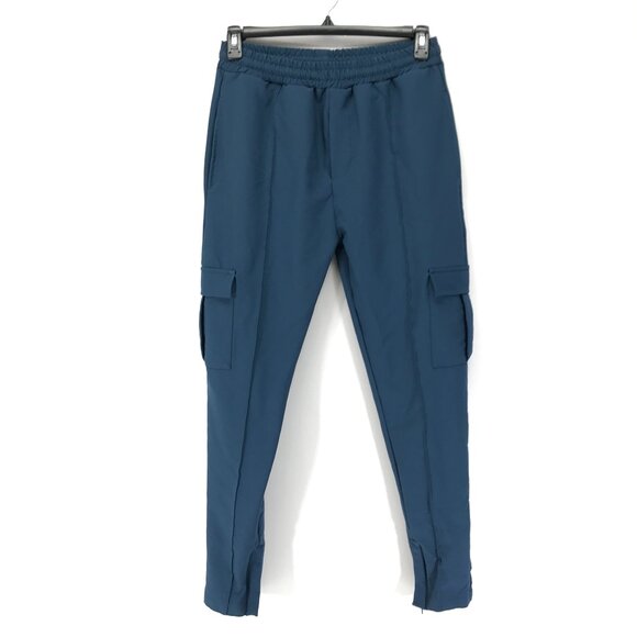 boohooMAN Slim Fit Cargo Pants Men's Medium Ankle Zip Loungewear Athletic Casual - Picture 1 of 15